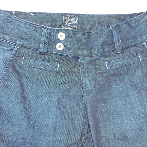 Lucky Brand Dark Wash Jean Capris Size 26/2 Cute - Picture 3 of 8